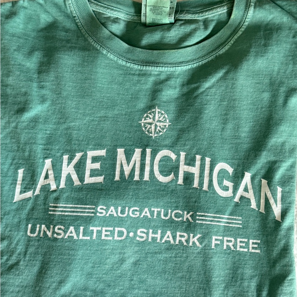 Lake Michigan Saugatuck Long Sleeve Cotton Shirt Garment Dye Size L
